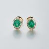 18K金镶钻哥伦比亚祖母绿耳钉-红掌柜