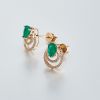 18K金镶钻哥伦比亚天然祖母绿耳钉-红掌柜