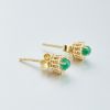 金镶钻哥伦比亚祖母绿耳钉-红掌柜