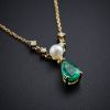 18K金天然祖母绿项链-红掌柜