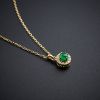 金镶嵌哥伦比亚天然祖母绿项链-红掌柜