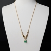 18K金镶钻天然鲜绿祖母绿项链-红掌柜