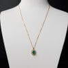 18K金镶钻天然鲜绿祖母绿项链-红掌柜