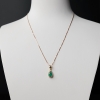 18K金镶钻天然鲜绿祖母绿吊坠-红掌柜