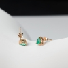 18K金镶钻祖母绿耳钉-红掌柜